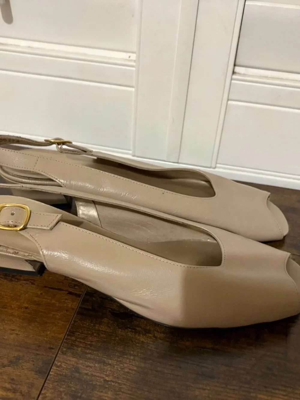 🛍️ California Magdesians Vintage Peep Toe Slingback Heels 10 Neutral Beig